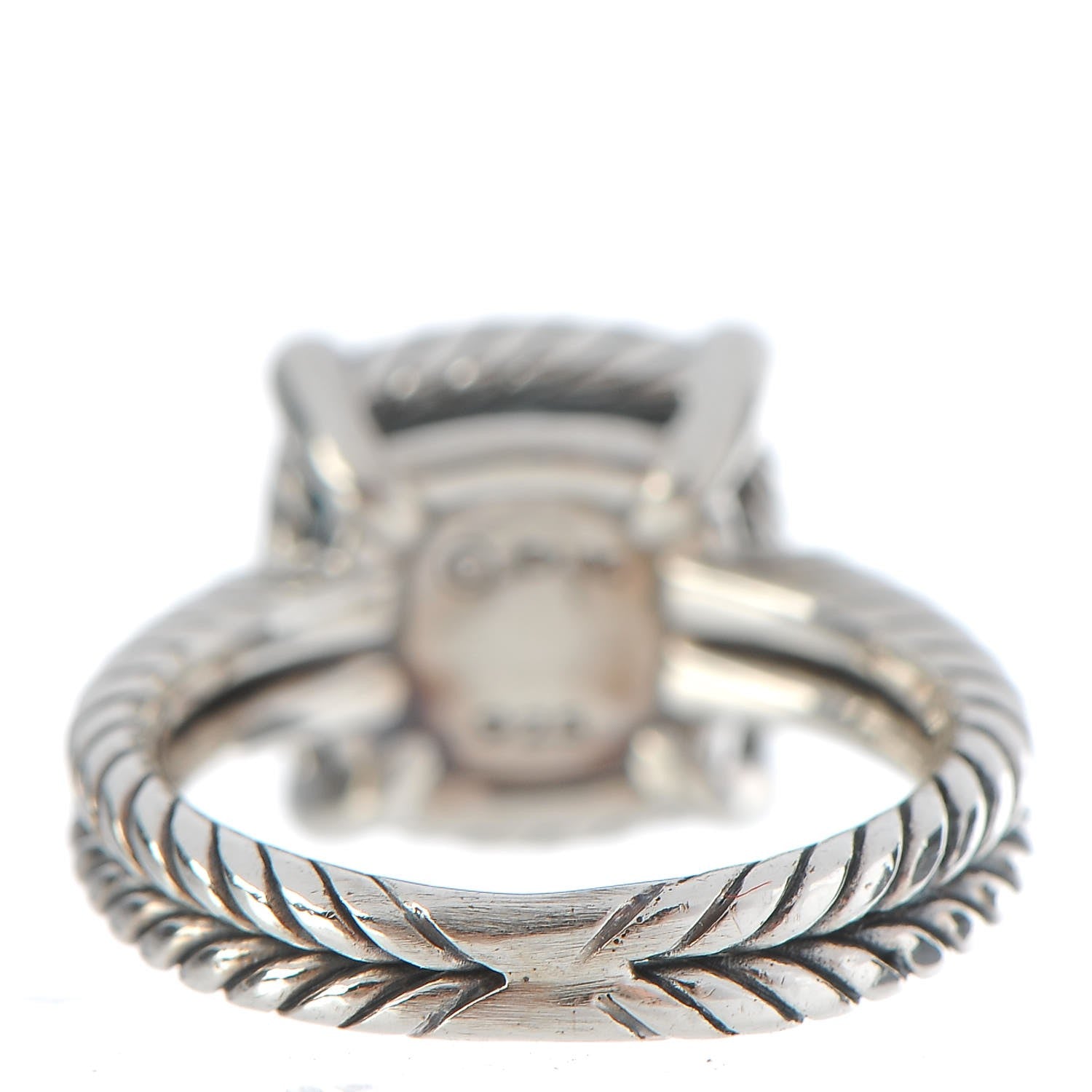 David Yurman Sterling Silver Diamond Hampton Blue Topaz 9mm Chatelaine Pave Bezel Ring 49 5 4 of 5
