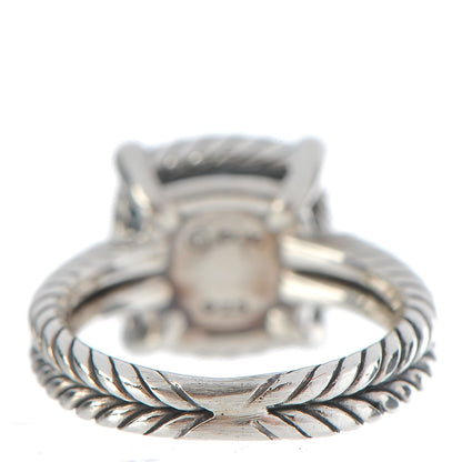 David Yurman Sterling Silver Diamond Hampton Blue Topaz 9mm Chatelaine Pave Bezel Ring 49 5 4 of 5