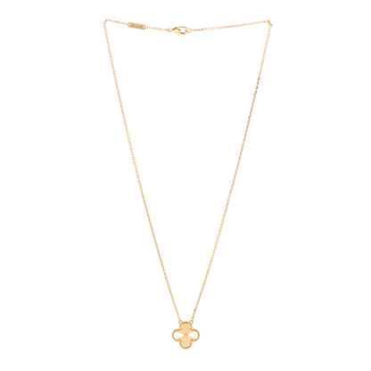 Van Cleef & Arpels 18K Yellow Gold Guilloche Vintage Alhambra Pendant Necklace 3 of 6
