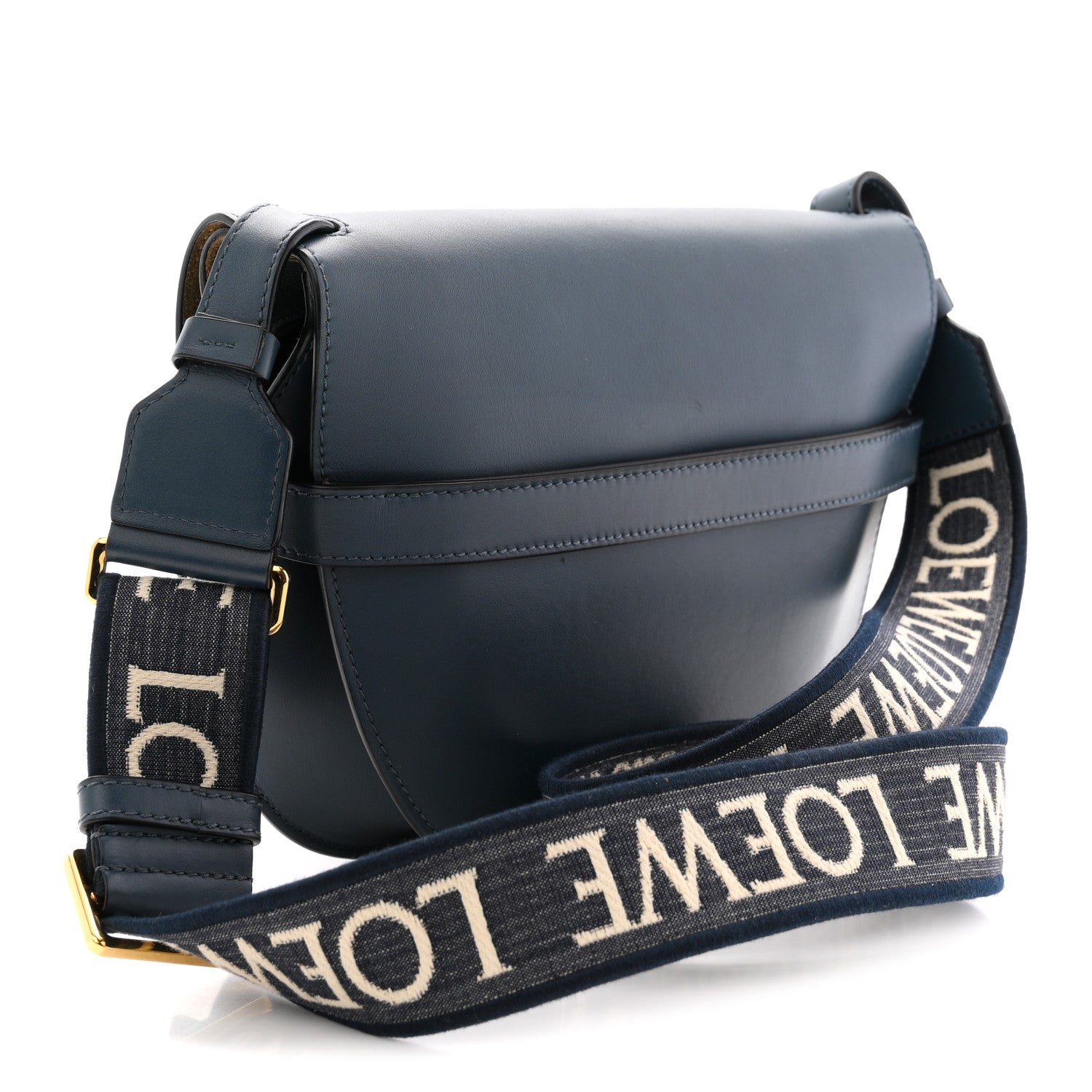 Loewe Calfskin Jacquard Small Gate Dual Bag Onyx Blue 1877971