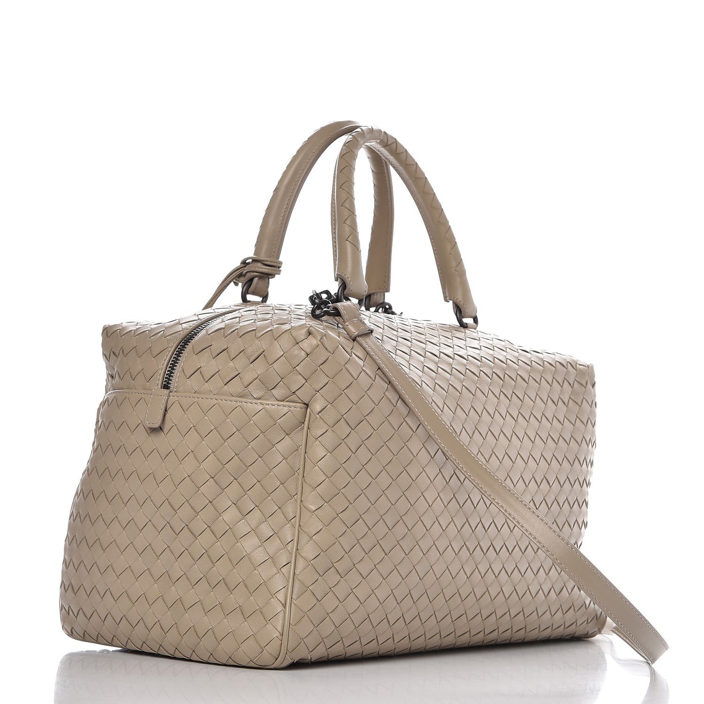 Nappa Intrecciato Satchel Mink