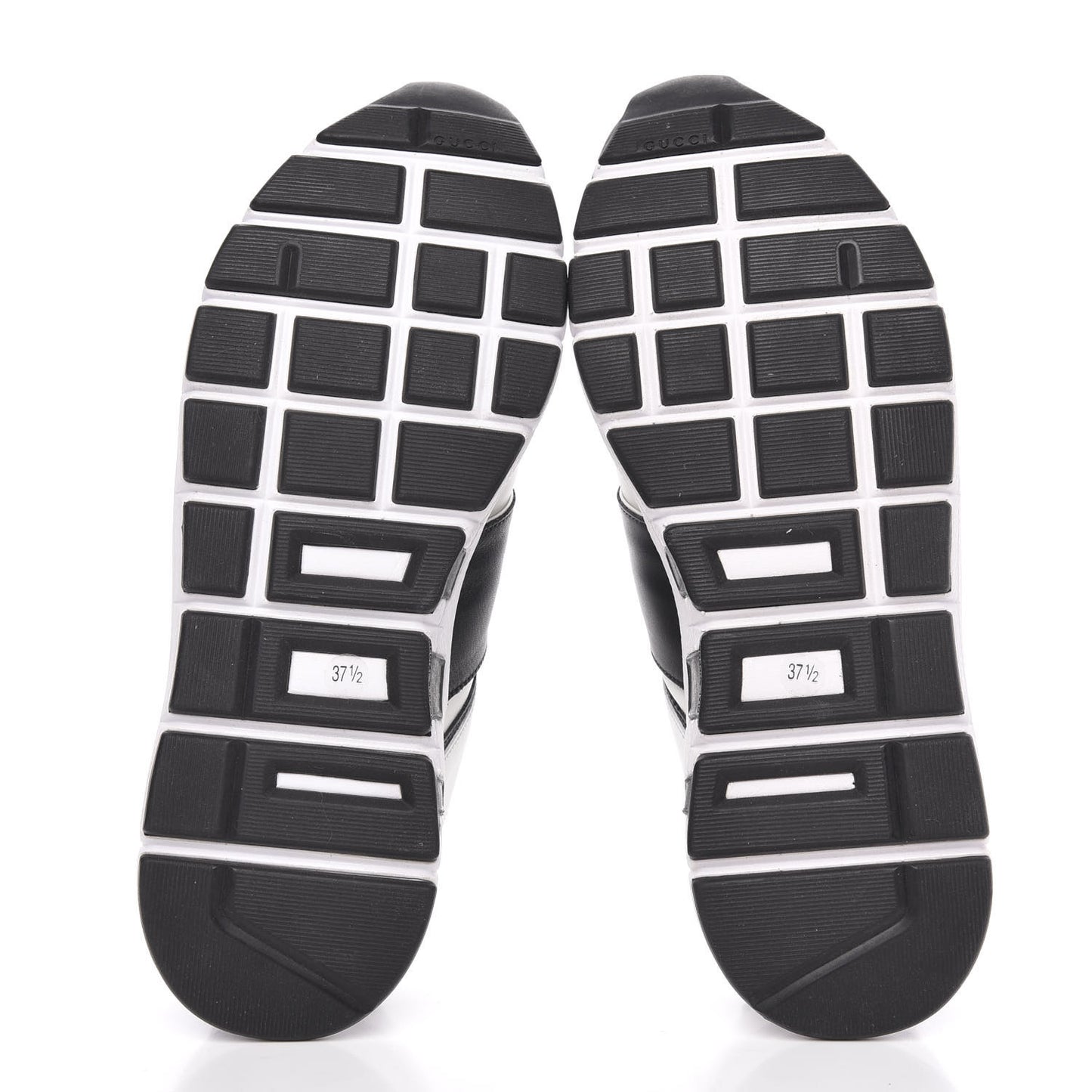 Calfskin Womens Interlocking G Sneakers 37.5 Black White