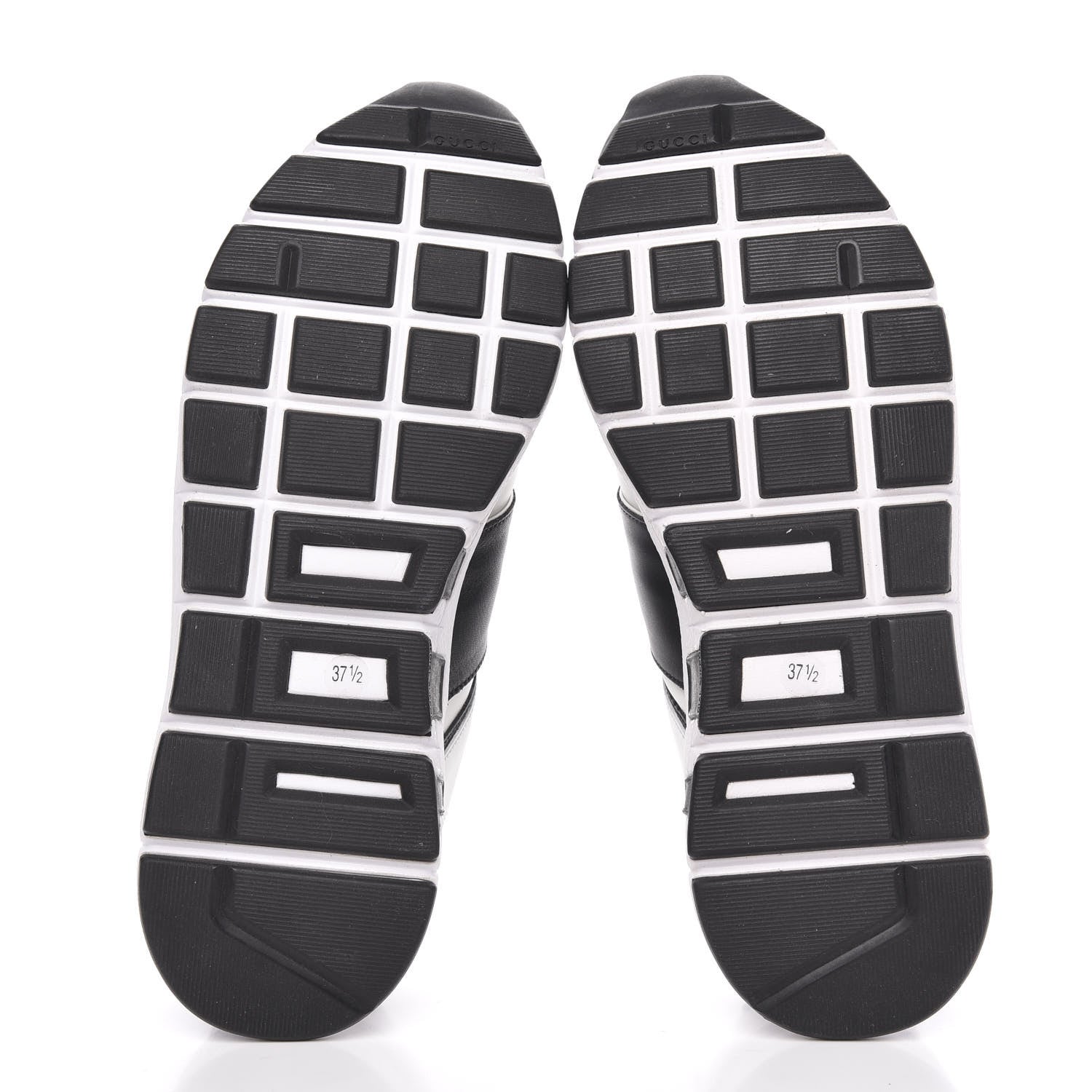 Gucci Calfskin Womens Interlocking G Sneakers 37.5 Black White 5 of 8