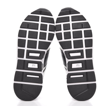 Gucci Calfskin Womens Interlocking G Sneakers 37.5 Black White 5 of 8