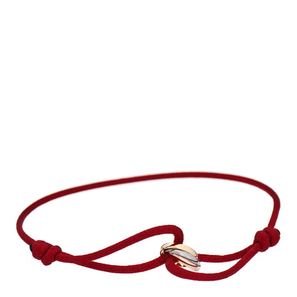Cartier 18K Pink Yellow White Gold Trinity Cord Bracelet Red 1 of 6