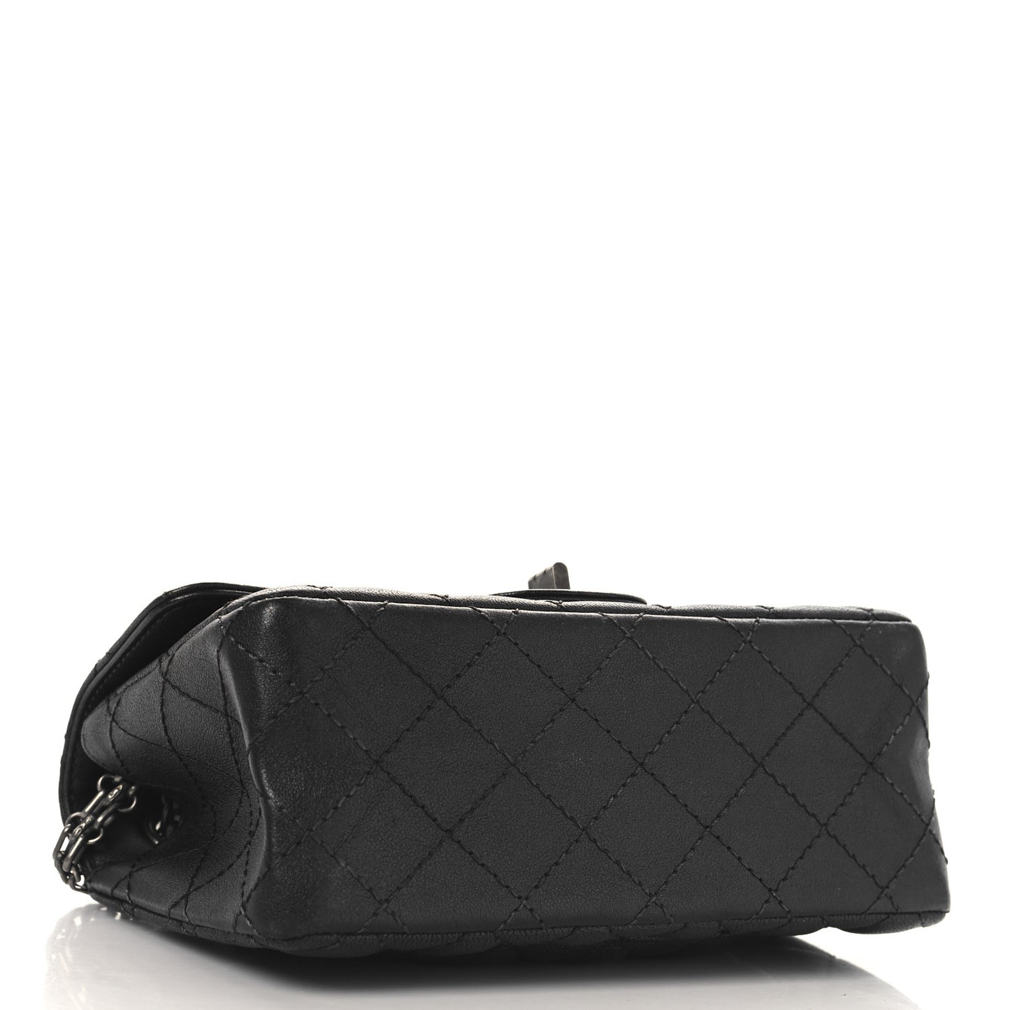 Metallic Sheepskin Quilted 2.55 Reissue Mini Flap Dark Grey