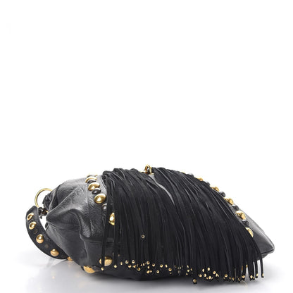 Gucci Calfskin Suede Fringe Babouska Hobo Black 5 of 11
