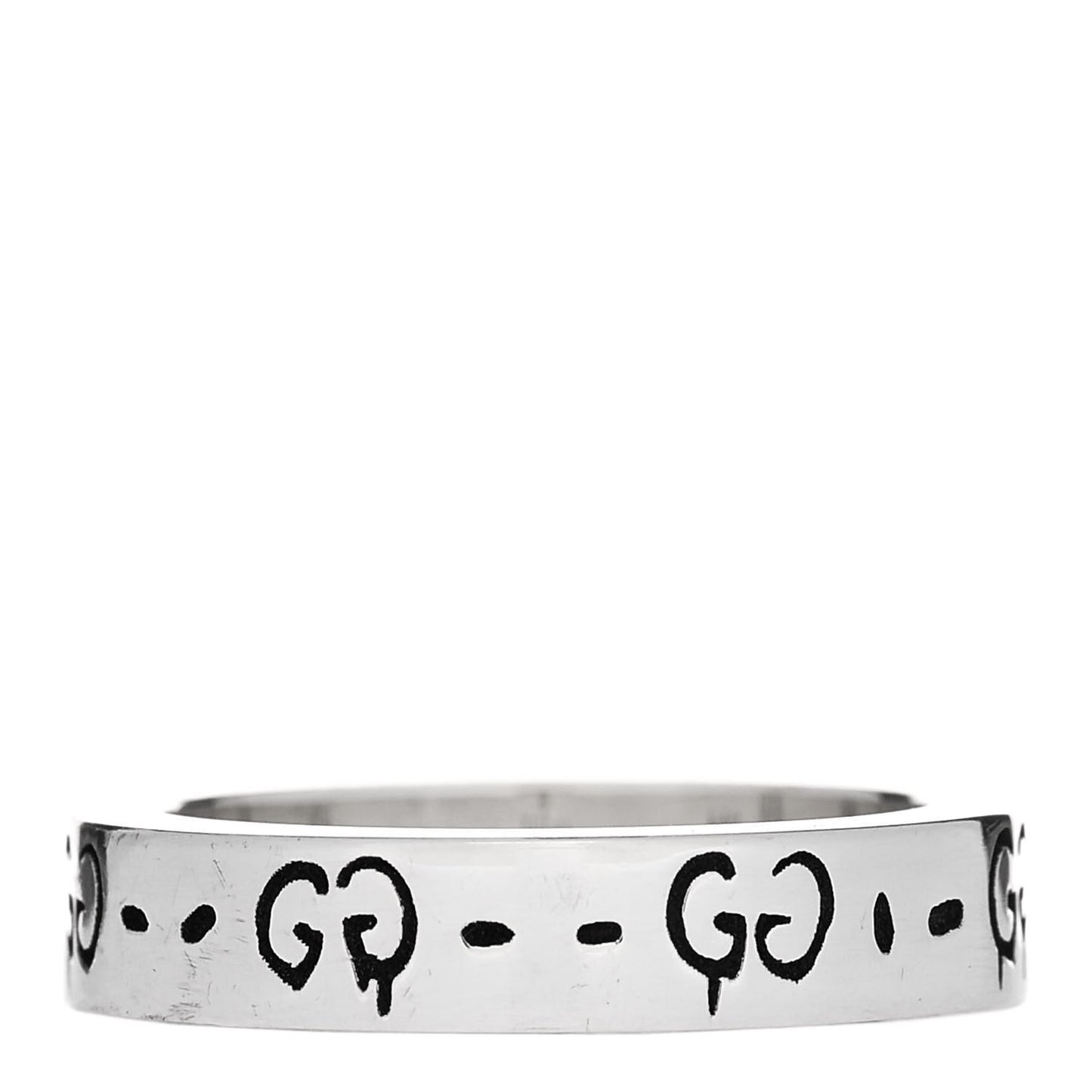 Sterling Silver 4mm GucciGhost Hamlet Skull Narrow Ring 49 4.75
