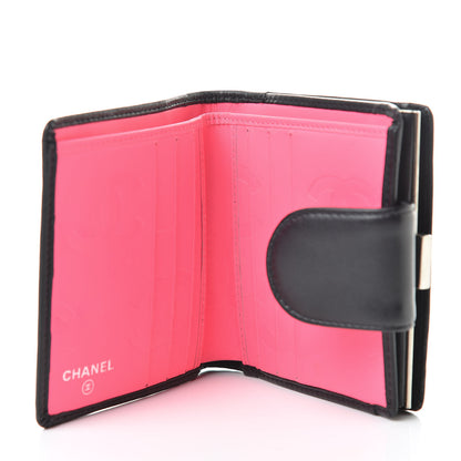 Chanel Calfskin Quilted Cambon Bi-Fold Wallet Black White 6 of 12
