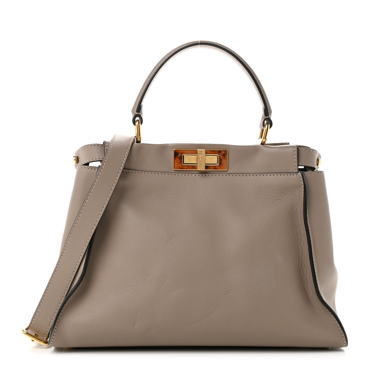 Vitello Seta Plexiglass Tortoise Medium Peekaboo Iconic Satchel  Tortora