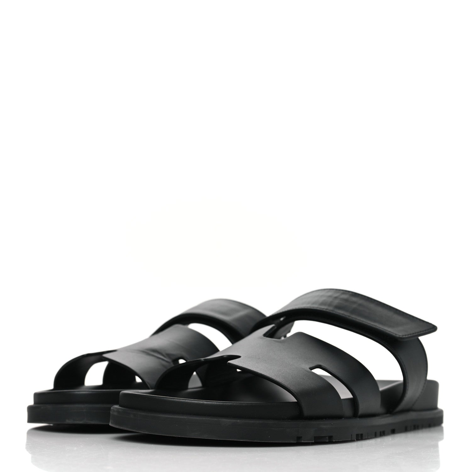 Hermes Calfskin Womens Chypre Sandals 40 Black 3 of 9
