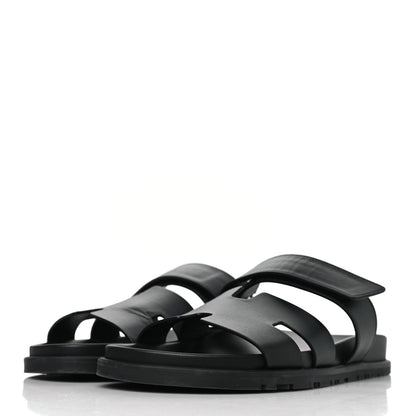 Hermes Calfskin Womens Chypre Sandals 40 Black 3 of 9