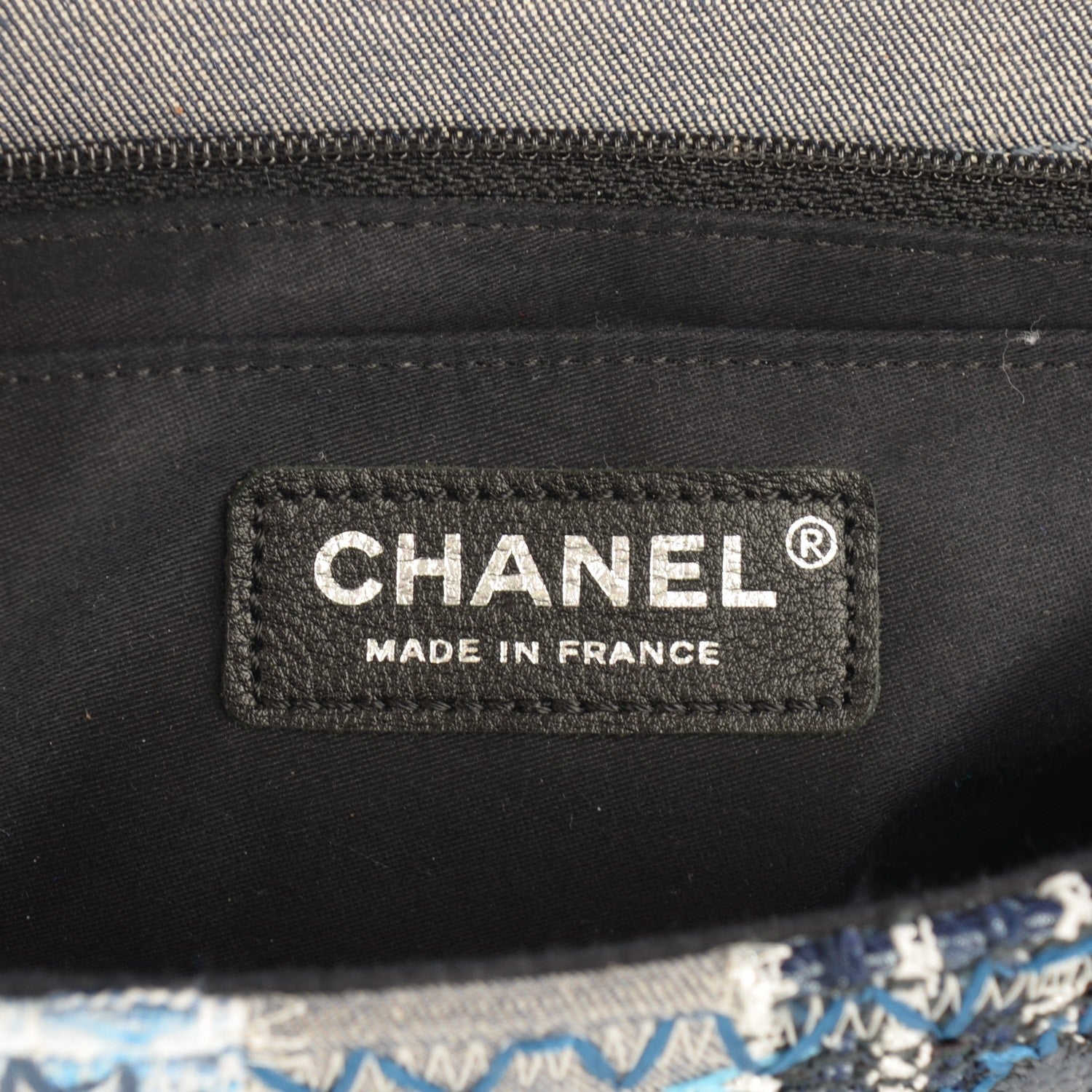 Chanel Denim Tweed Patchwork Medium Single Flap Blue 7 of 8