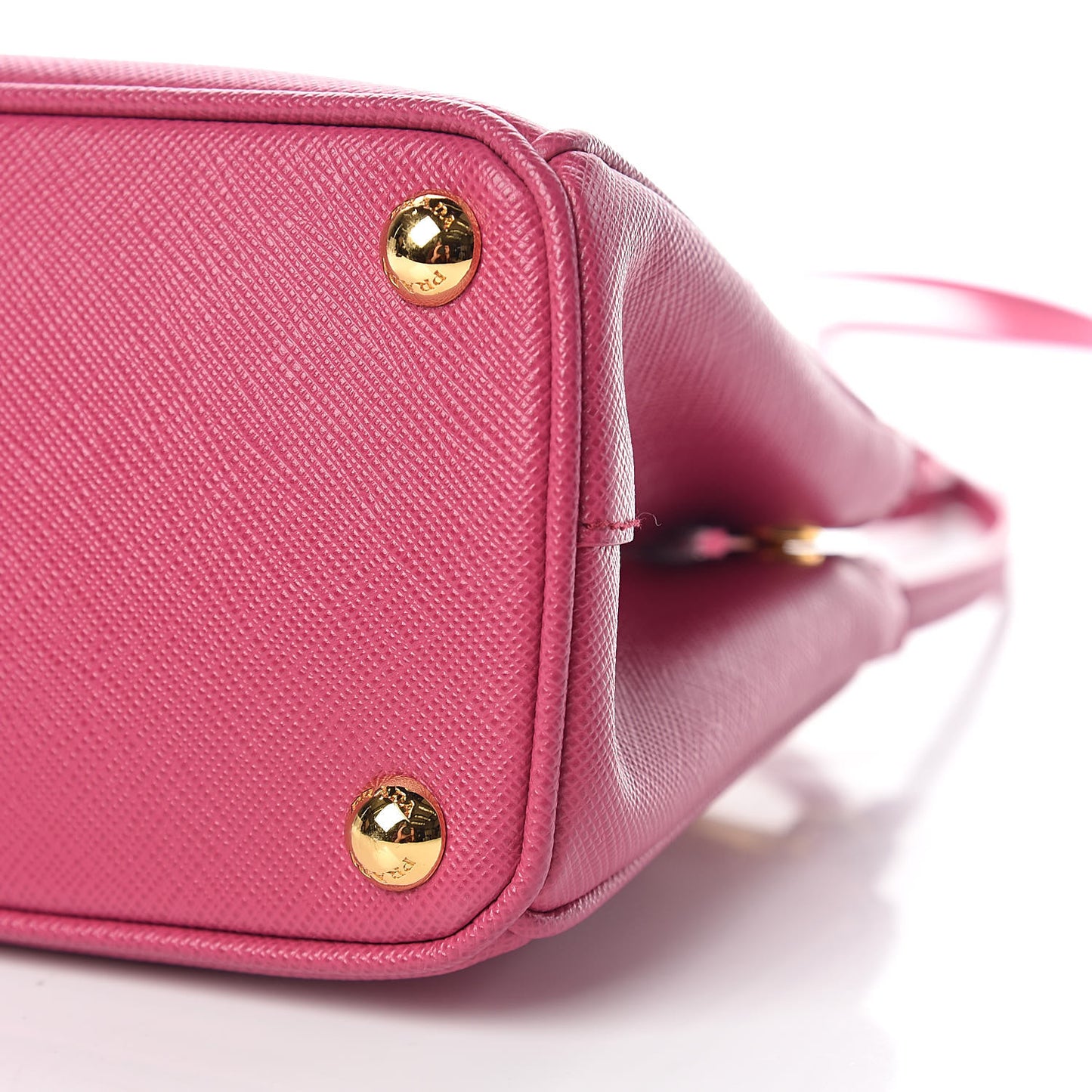 Saffiano Lux Micro Galleria Double Zip Tote Fuxia