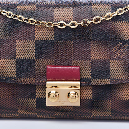 Louis Vuitton Damier Ebene Croisette Chain Wallet Scarlet 10 of 11
