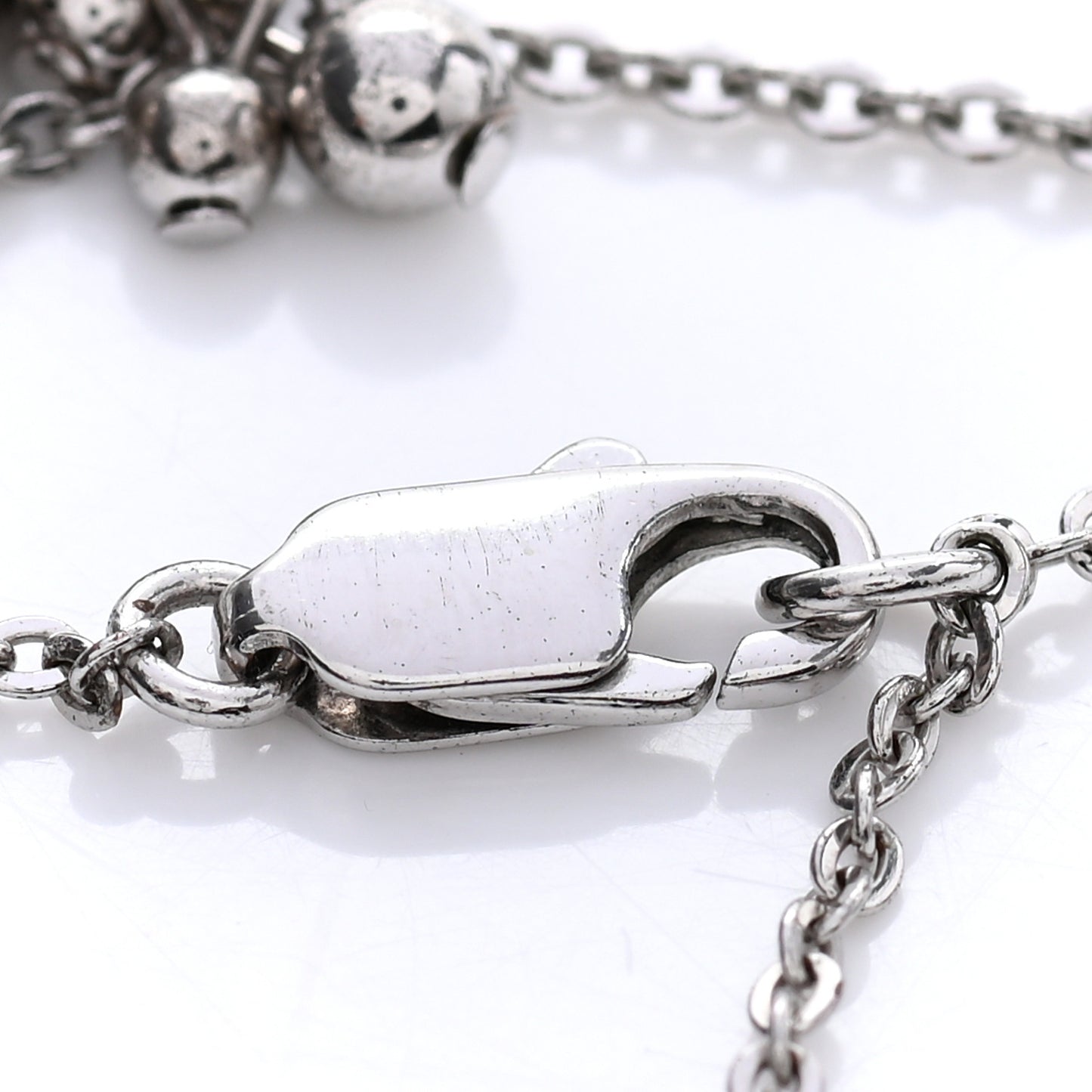 Metal Logo Charm Bracelet Silver