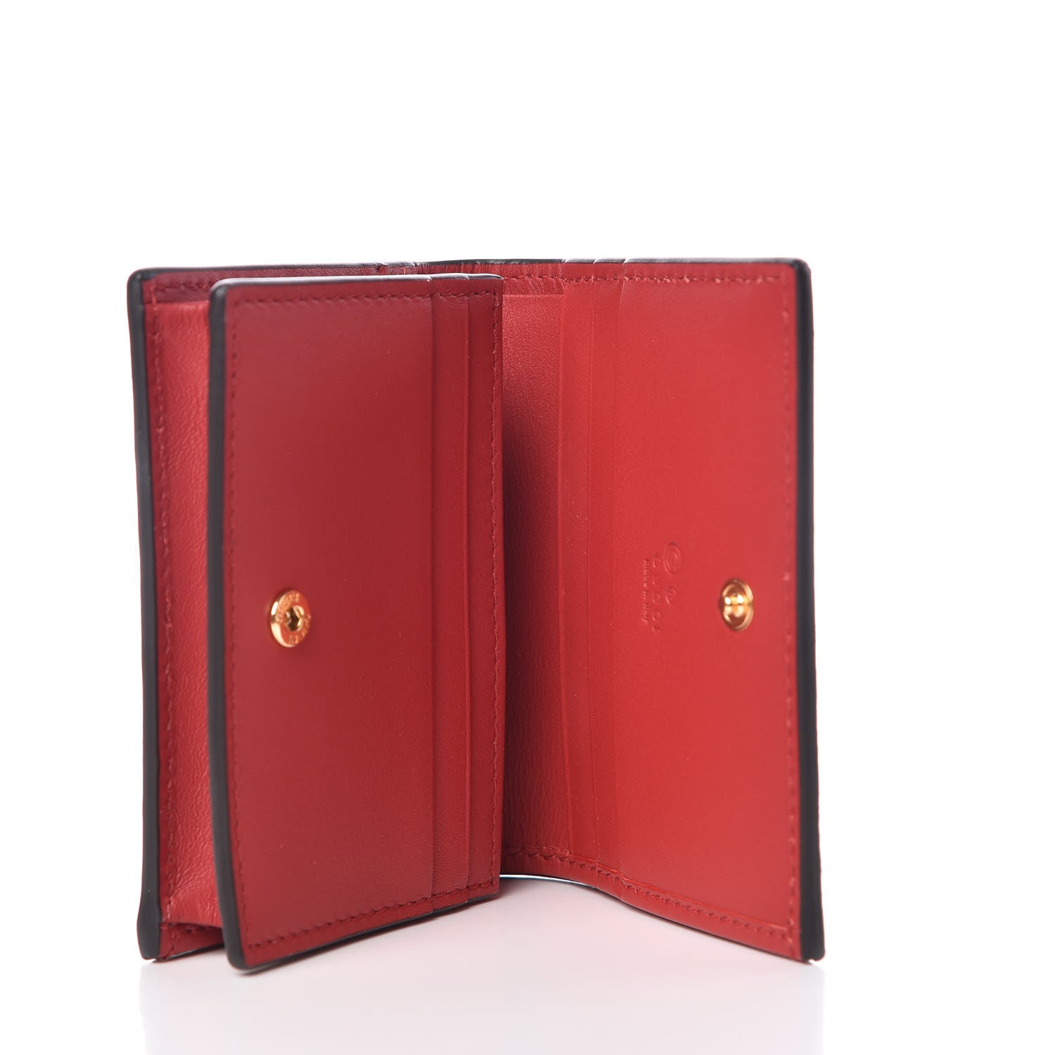 Gucci GG Supreme Monogram Blooms Card Case Wallet Beige Blue Navy Hibiscus Red 5 of 10