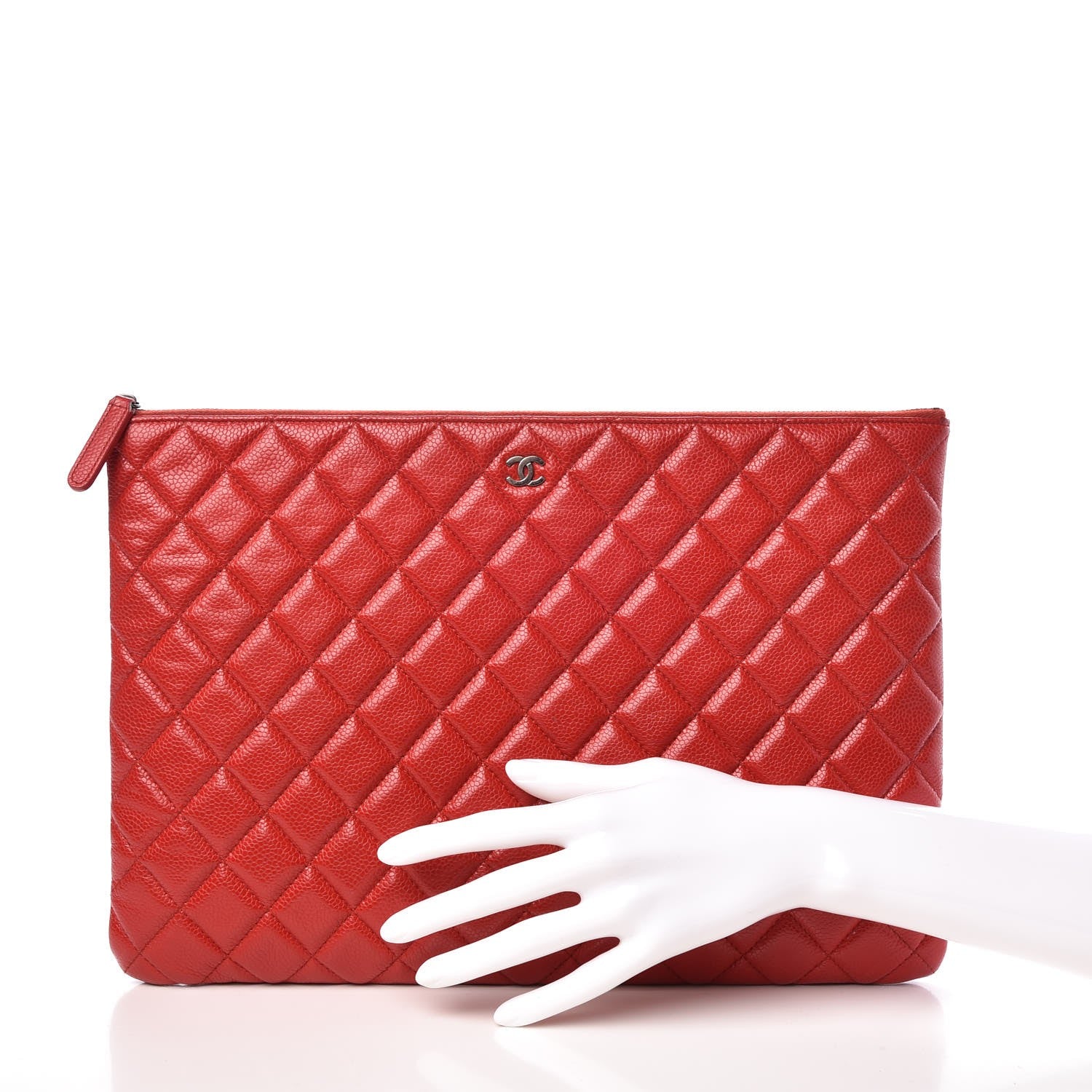 Chanel Caviar Large Cosmetic Case Red 2 of 11