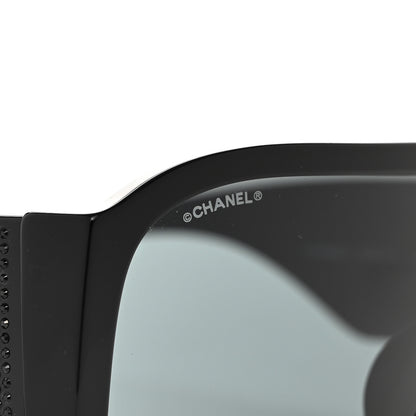 Chanel Acetate Crystal CC Shield Sunglasses 5466-B Black 7 of 9