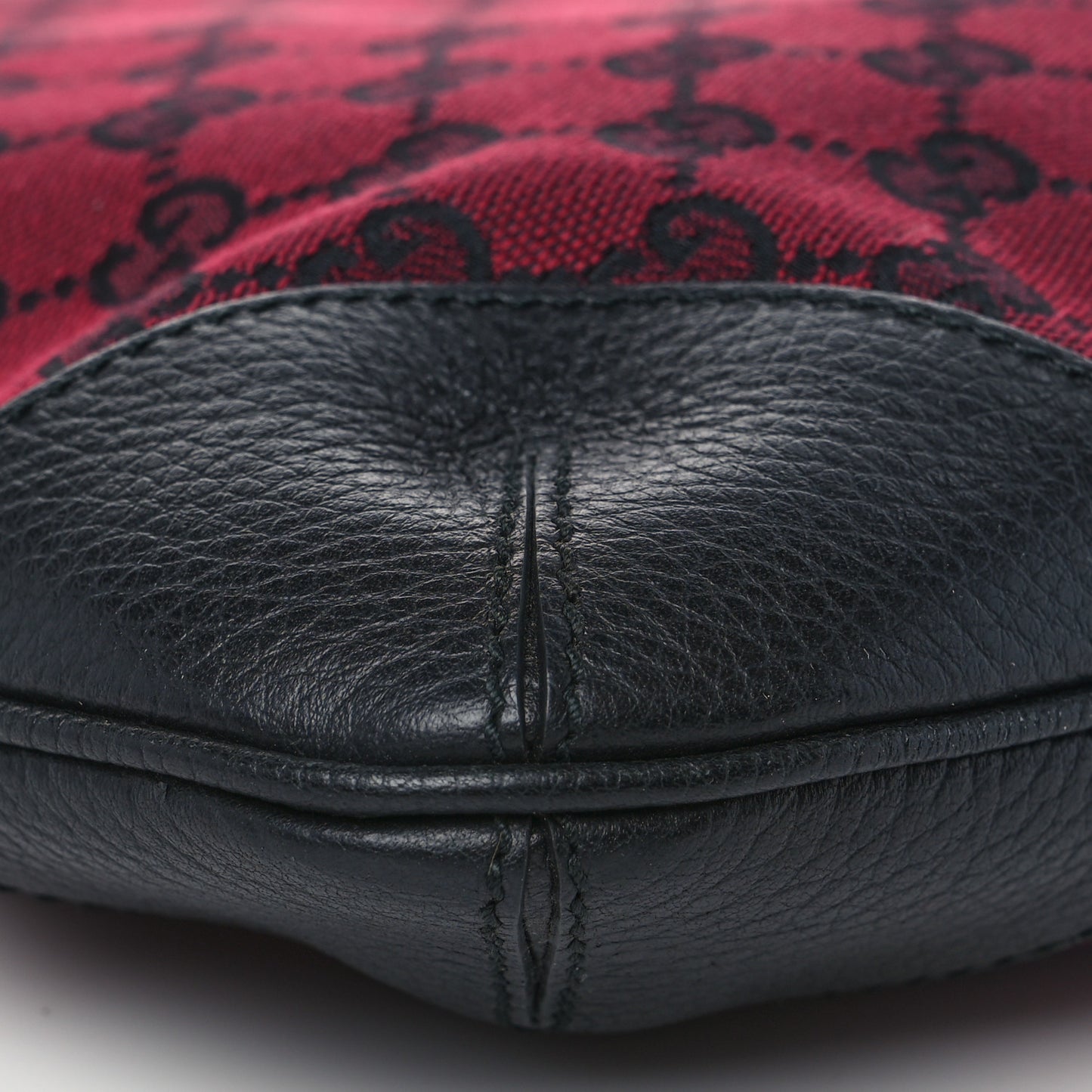 Nylon Monogram Signature Hobo Shoulder Bag Red