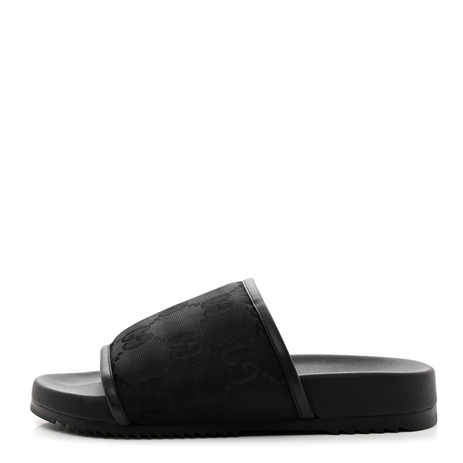 Gucci Econyl Nylon Demetra GG Monogram Mens Off the Grid Slide Sandals 8 Black 1 of 8
