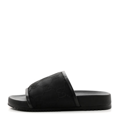 Gucci Econyl Nylon Demetra GG Monogram Mens Off the Grid Slide Sandals 8 Black 1 of 8