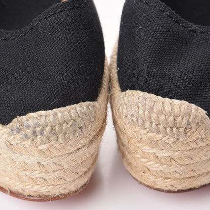 Christian Louboutin Canvas Mallorca Espadrille Wedges 40 Black 10 of 15