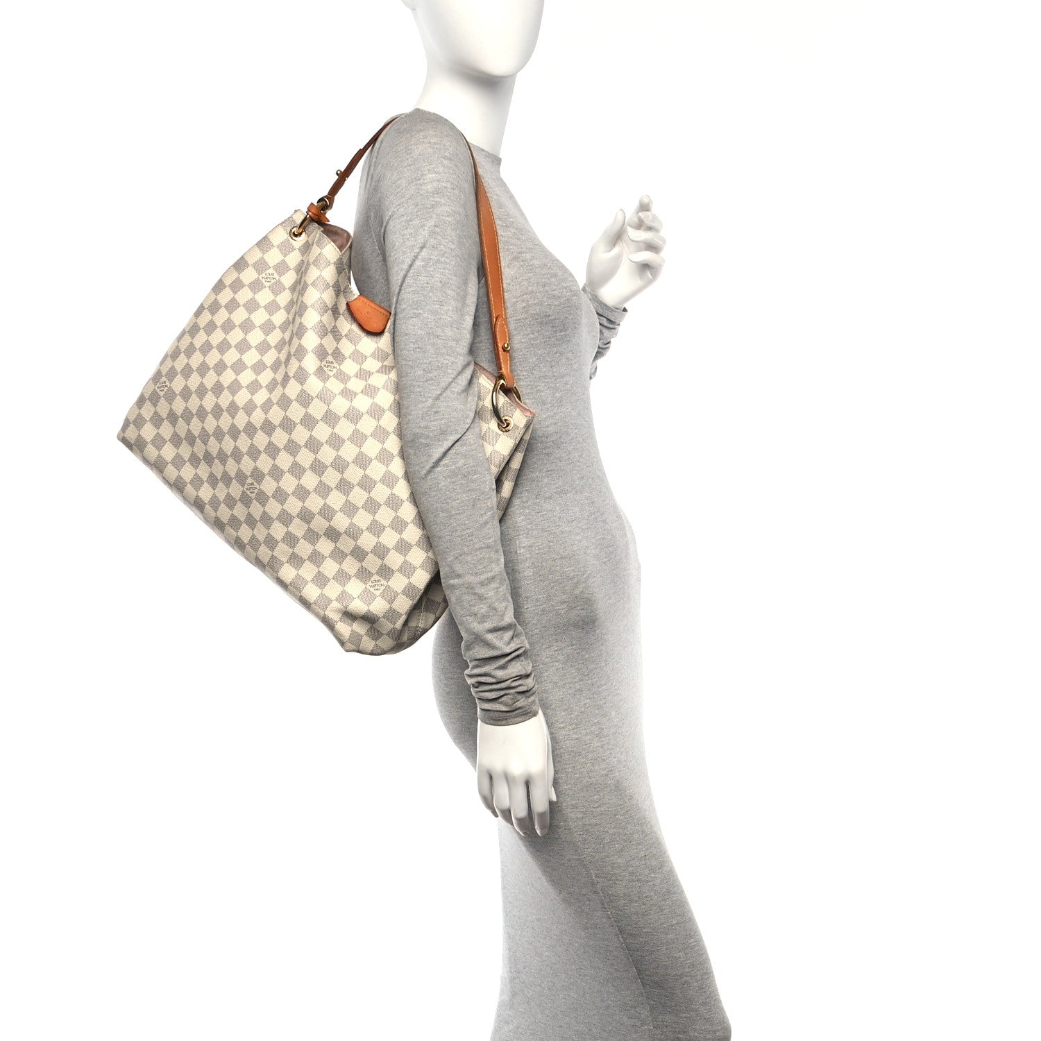 Louis Vuitton Damier Azur Graceful MM Rose Ballerine 2 of 13