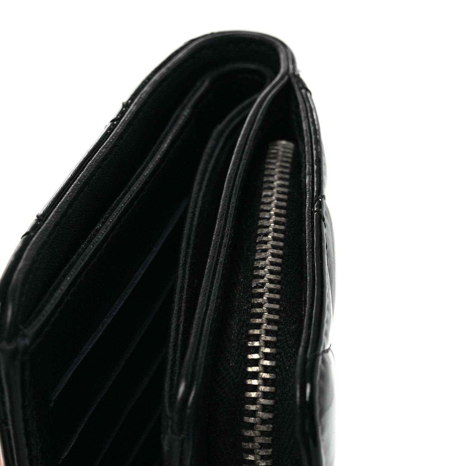 Chanel Patent Quilted Brilliant Zipped Pocket Wallet Black 11 of 11