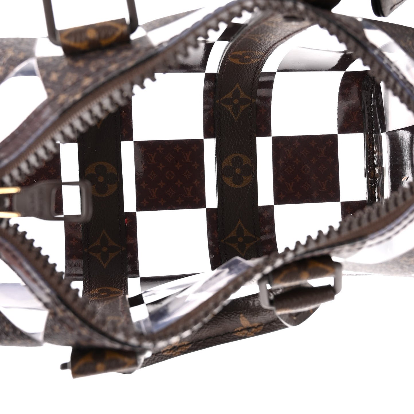 PVC Monogram Chess Keepall Bandouliere 25