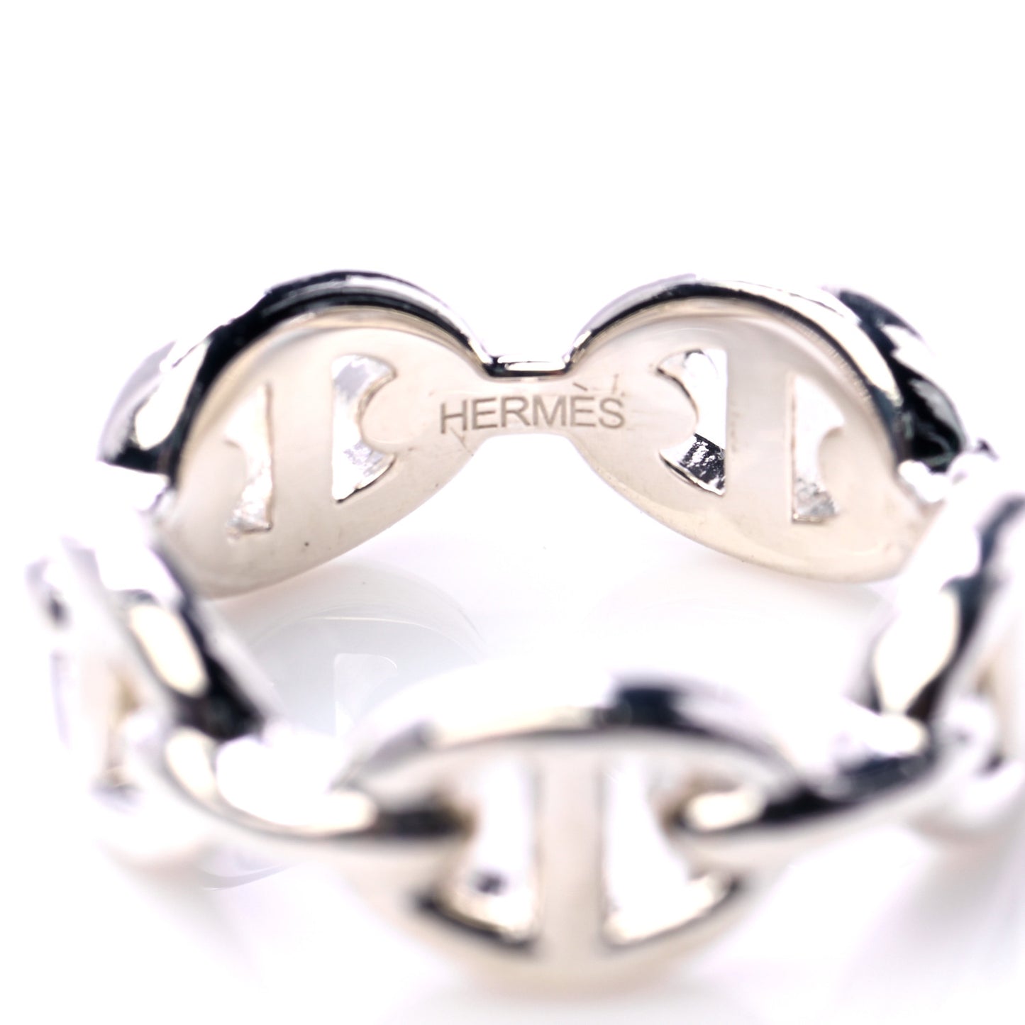 Sterling Silver PM Chaine d'Ancre Enchainee Band Ring 50 5.5