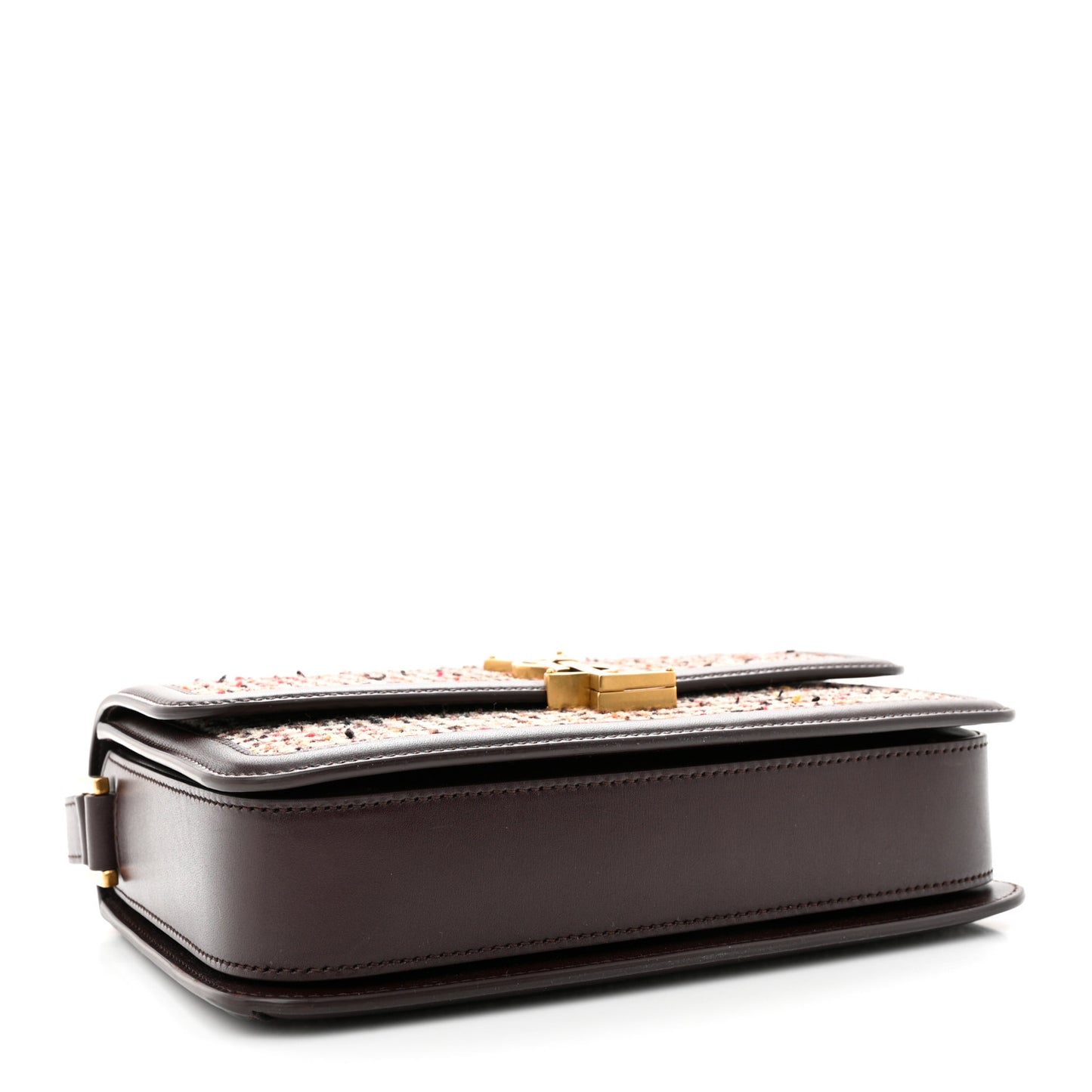 Tweed Houndstooth Medium Solferino Satchel Umber