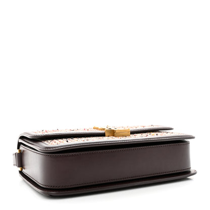 Saint Laurent Tweed Houndstooth Medium Solferino Satchel Umber 4 of 12