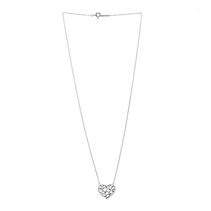 Tiffany Sterling Silver Paloma Picasso Olive Leaf Heart Pendant Necklace 3 of 6