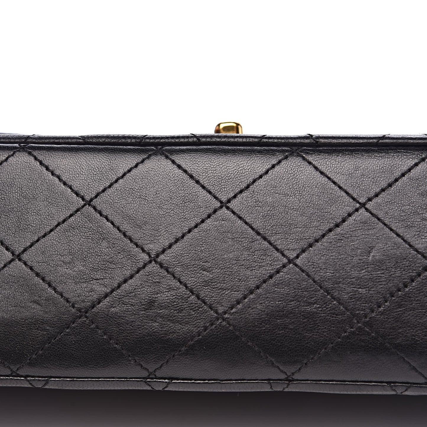 Lambskin Quilted Medium Double Flap Black