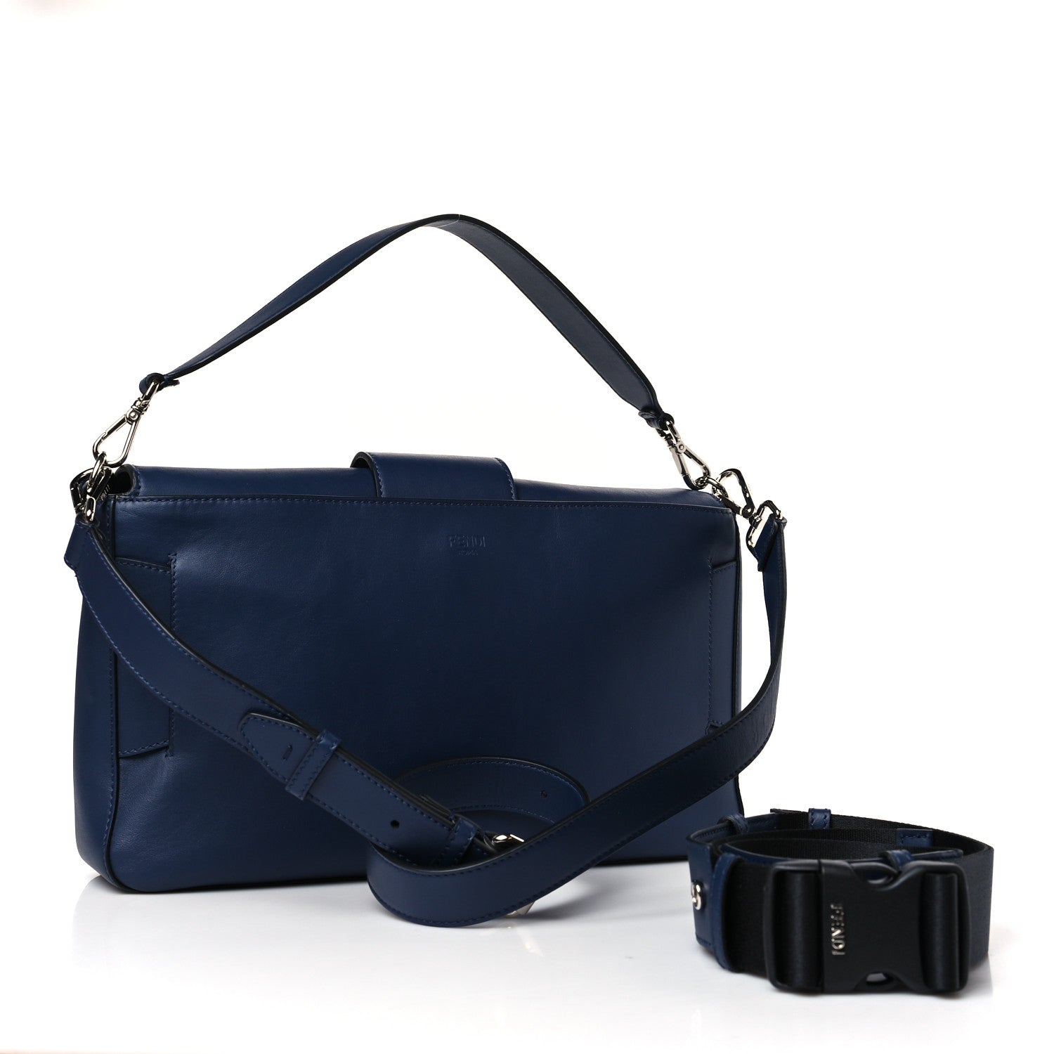 Fendi Vitello Grace FF Gradient Embossed Large Baguette Blueberry 3 of 9