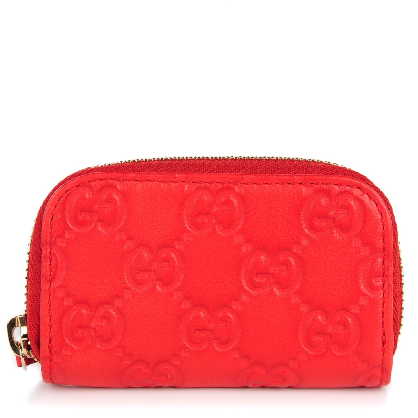Guccissima Zip Around Coin Purse Red