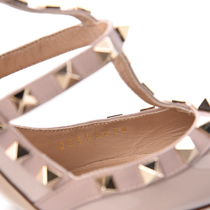 Valentino Garavani Patent Nappa Rockstud Ankle Strap 100mm Pumps 38 Poudre 8 of 9