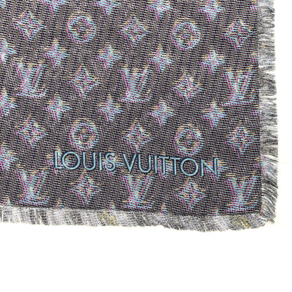 Louis Vuitton Wool Silk Monogram LV Pop Shawl Blue 2 of 4