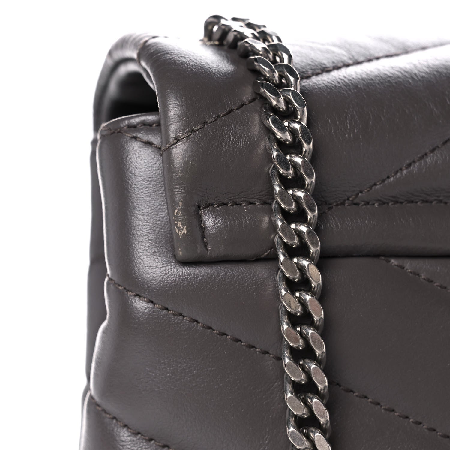 Saint Laurent Calfskin Y Quilted Monogram Small Loulou Chain Satchel Earth 16 of 20