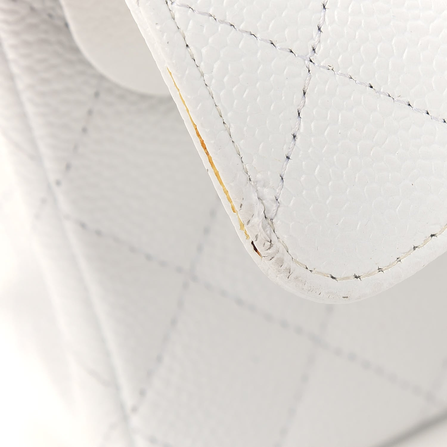 Chanel Caviar Quilted Medium Double Flap White 10 of 16