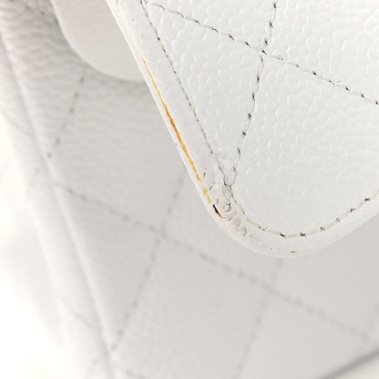 Chanel Caviar Quilted Medium Double Flap White 10 of 16
