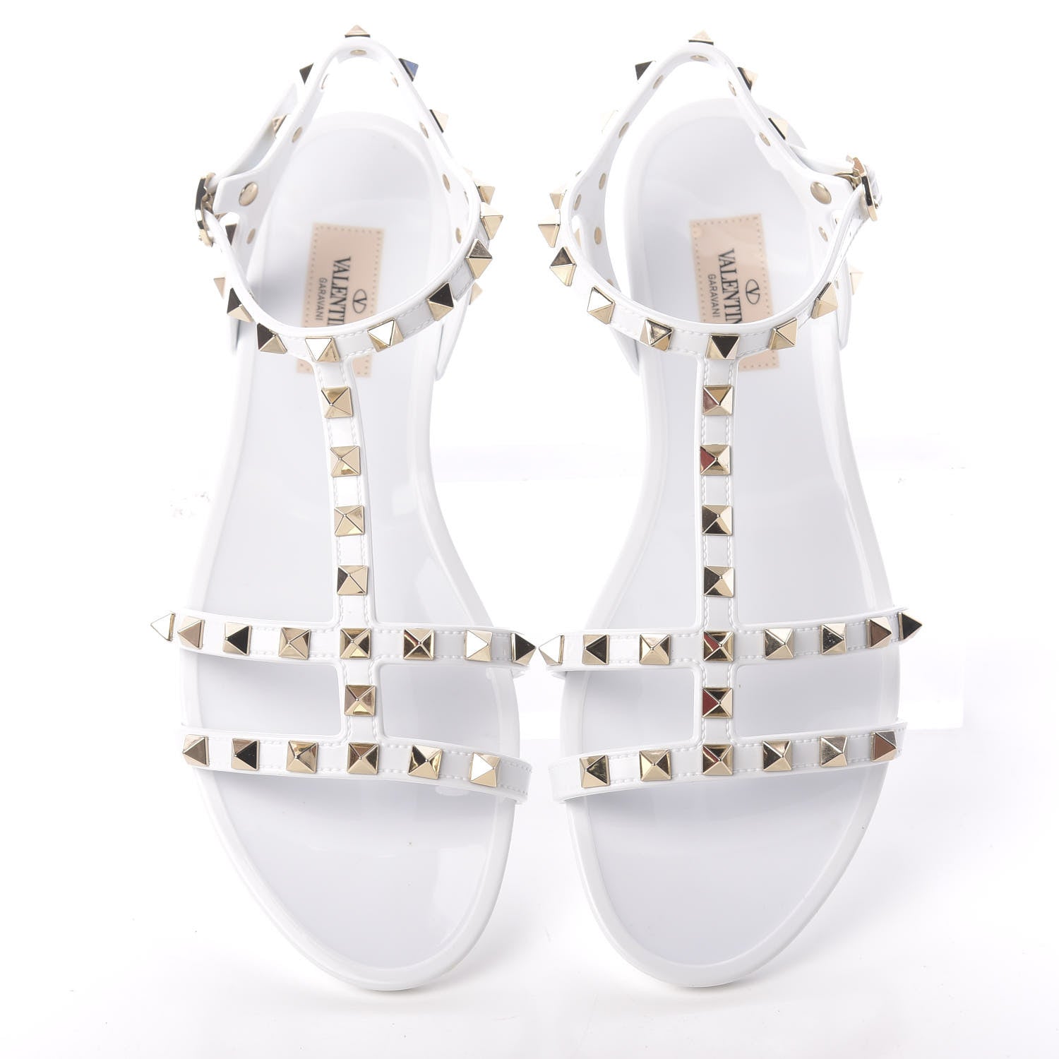Valentino Garavani PVC Jelly Rockstud Caged Sandals 39 Optic White 5 of 9
