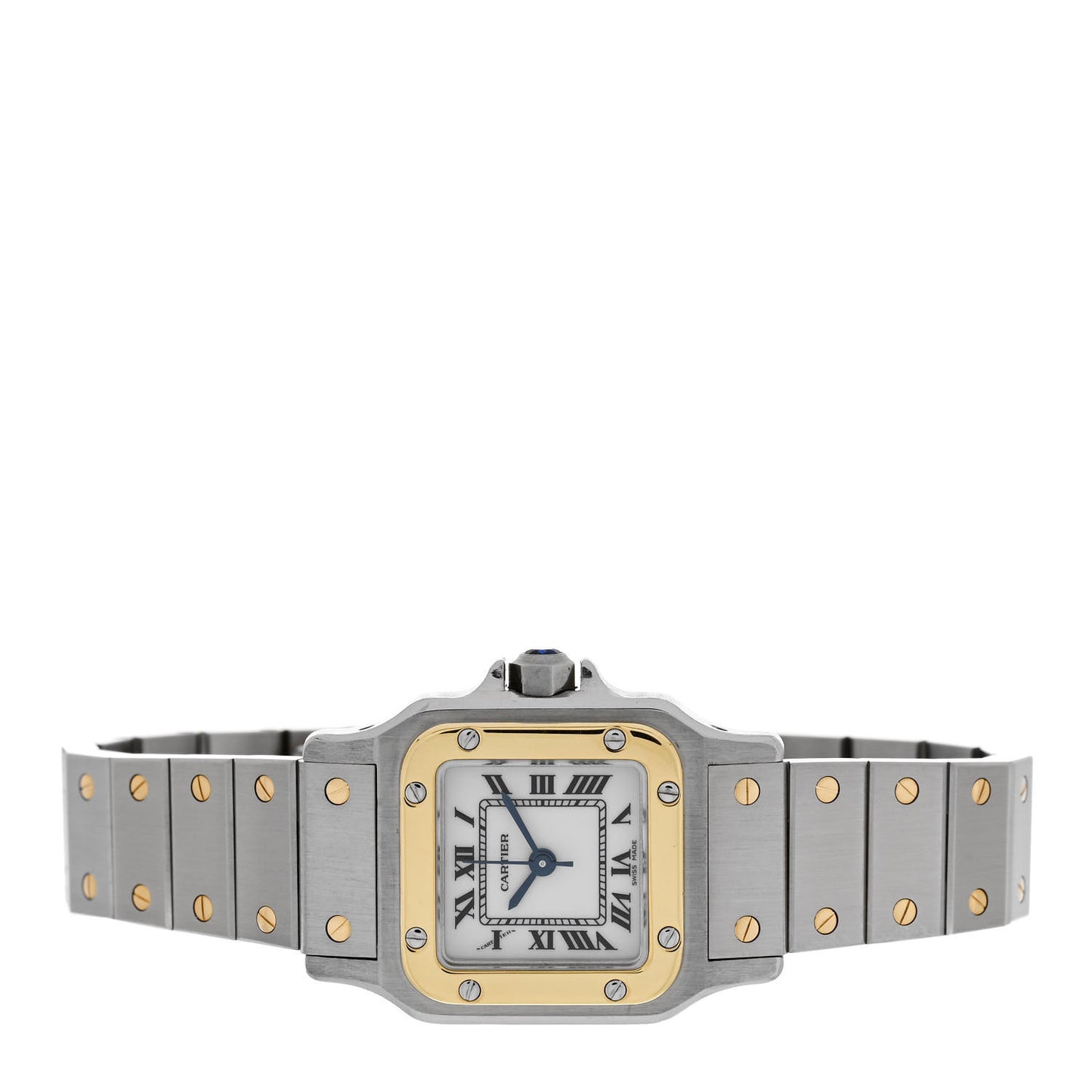 Stainless Steel 18K Yellow Gold 24mm Santos De Cartier Galbee Automatic Watch