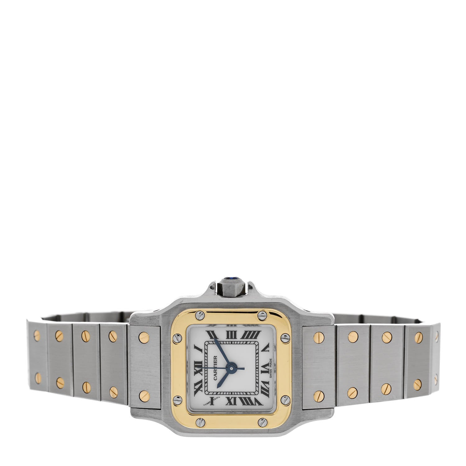 Cartier Stainless Steel 18K Yellow Gold 24mm Santos De Cartier Galbee Automatic Watch 2 of 4