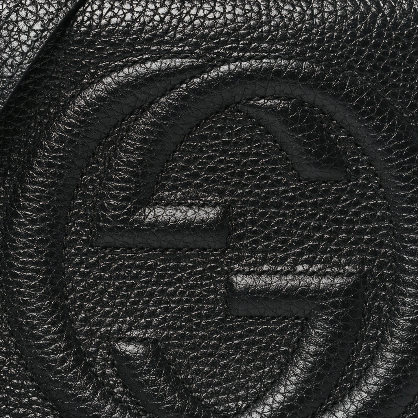 Pebbled Calfskin Small Soho Disco Bag Black