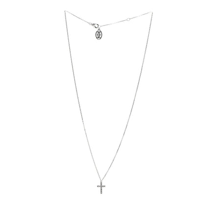 Cartier 18K White Gold Diamond Symbols Cross Pendant Necklace 3 of 7