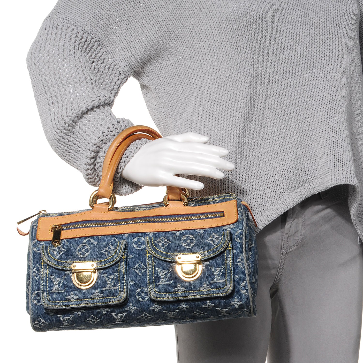 Louis Vuitton Monogram Denim Neo Speedy Blue 2 of 8