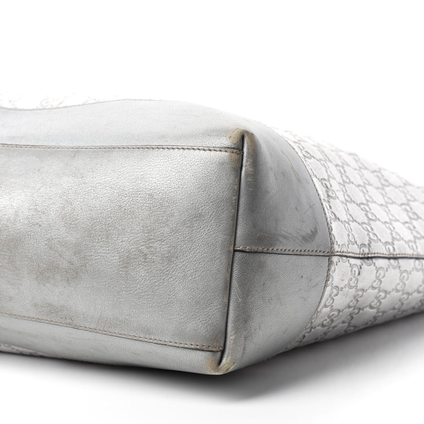 Guccissima Large Tote Silver