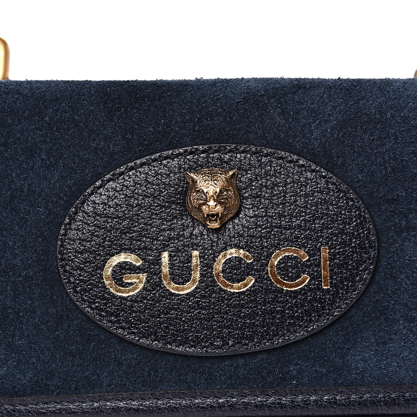 Suede Web Small Neo Vintage Double Flap Messenger Bag Blue